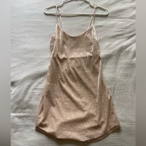 Light pink mini velvet dress